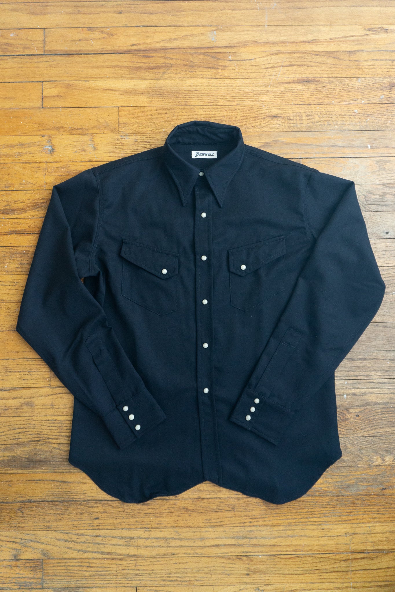 Sta-Tukt Wool Gabardine Pearl Snap Shirt