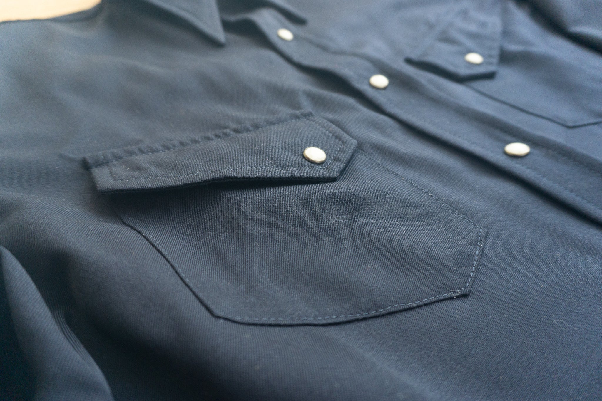 Sta-Tukt Wool Gabardine Pearl Snap Shirt